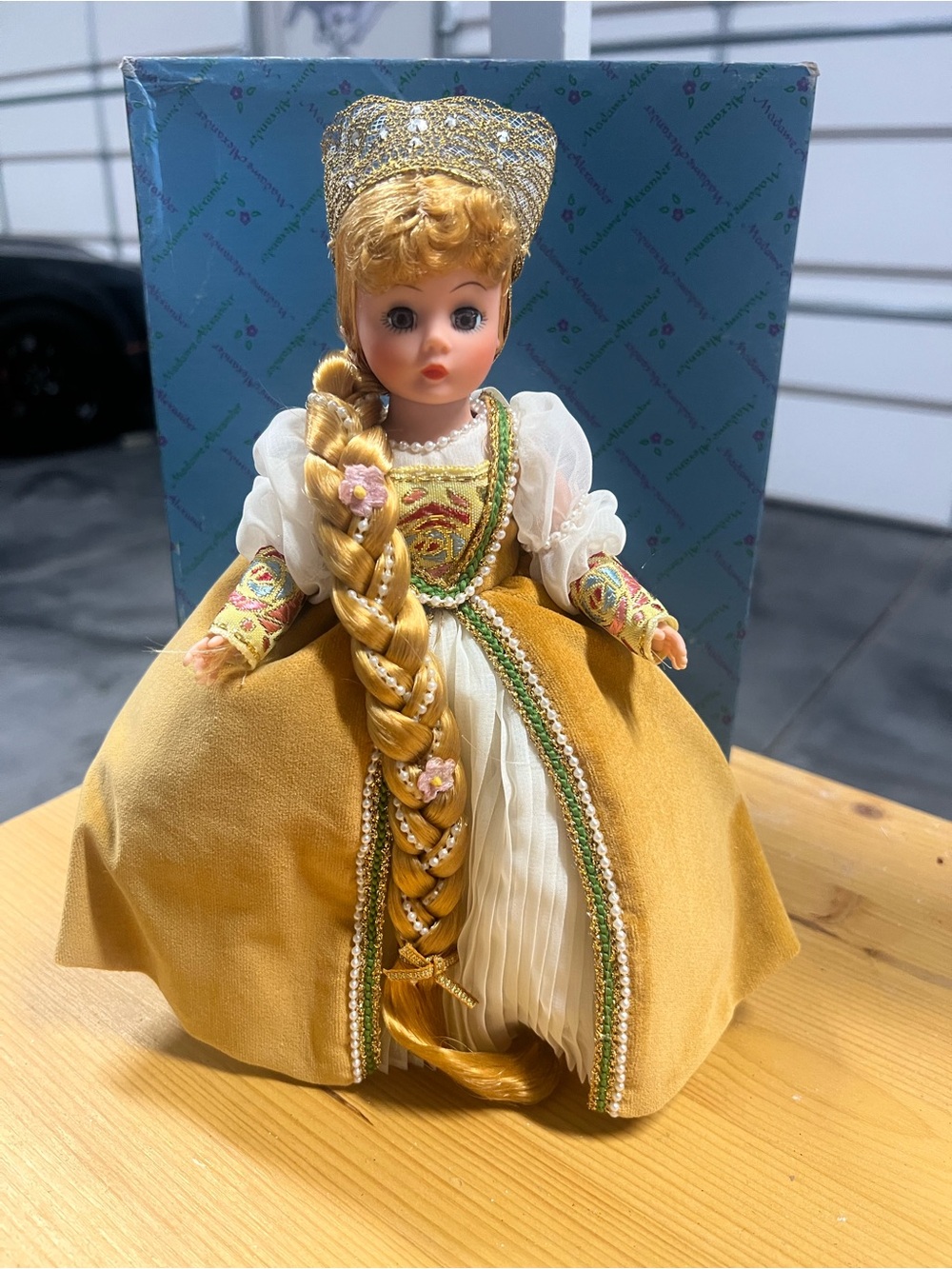 Madame Alexander Rapunzel Doll Dressed in Gold and White with Braided Hair